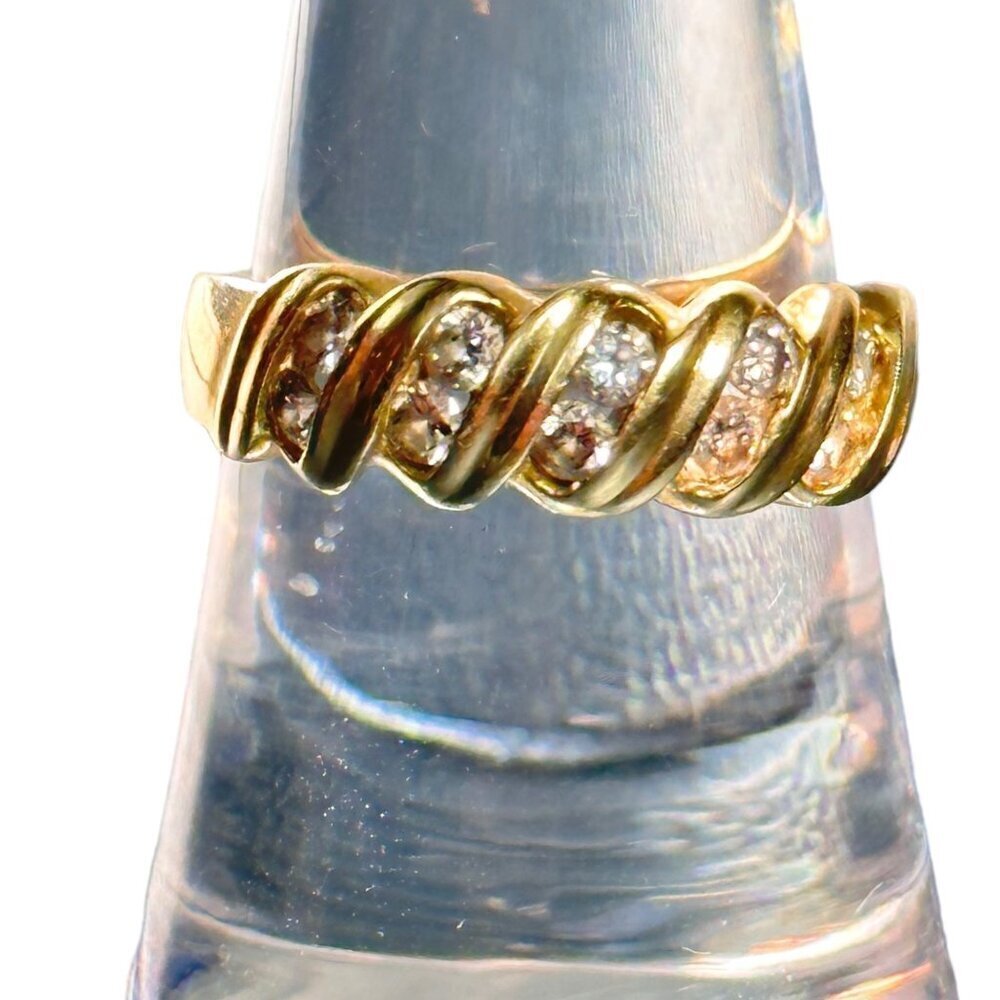 Vintage 14kt Yellow Gold .5 cttw Diamond Anniversary Band EUC Channel Set A99 HM